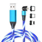 3 in 1 LED Magnetic Charging Cable Compatible for Micro USB/i-Products/Type C Smartphone