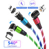 3 in 1 LED Magnetic Charging Cable Compatible for Micro USB/i-Products/Type C Smartphone