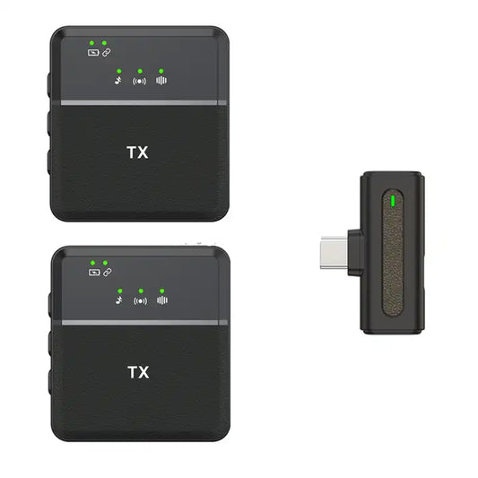 Wireless Noise Cancelling Clip On Cordless Mic For IPhone & Type-C