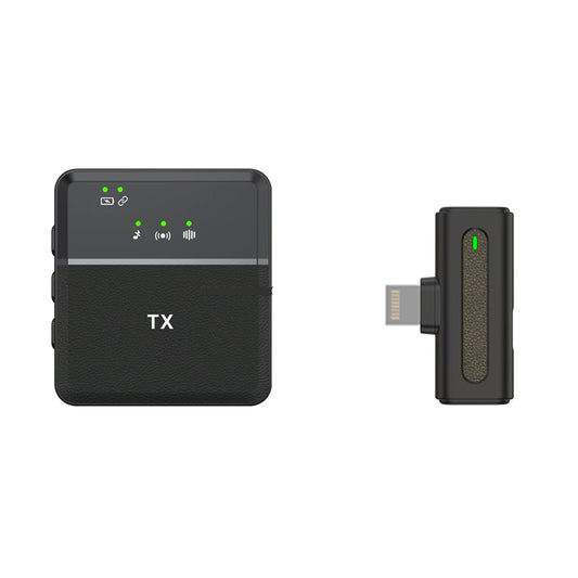 Wireless Noise Cancelling Clip On Cordless Mic For IPhone & Type-C